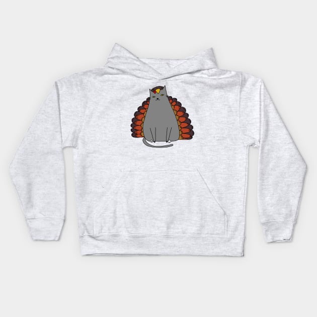 TurkeyCat Kids Hoodie by KilkennyCat Art